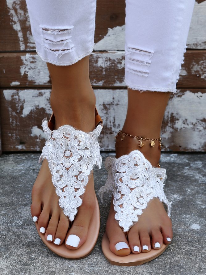 White Lace Beach Resort Bridal Sandals