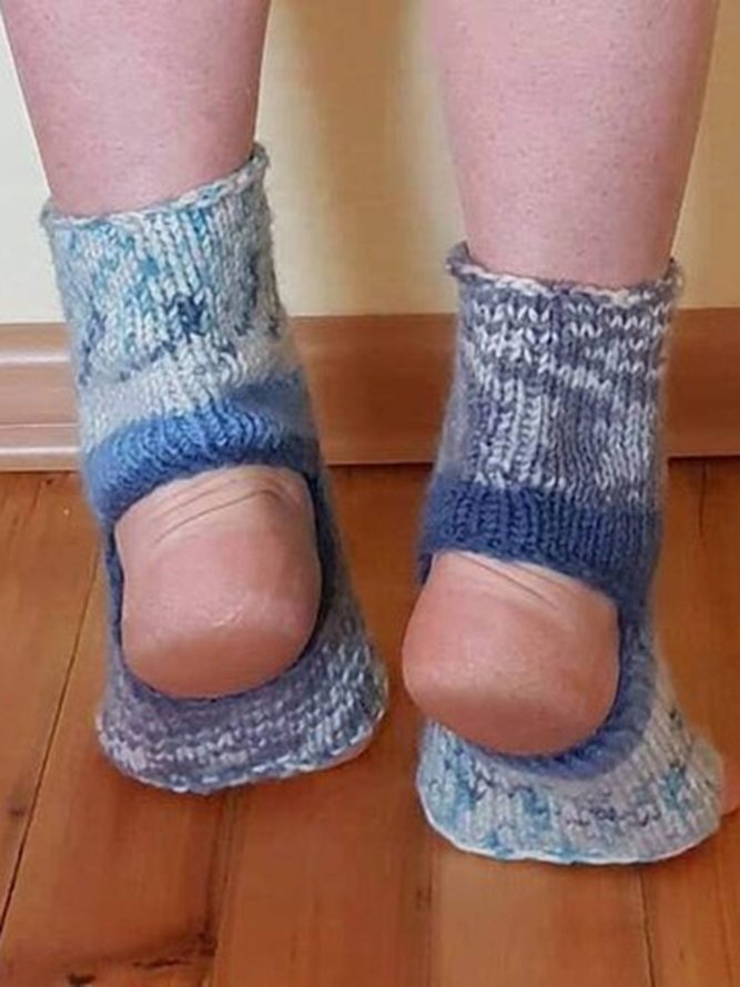Women Ombre Casual Winter Breathable Daily Braided Vintage Style Floor Socks Regular Socks