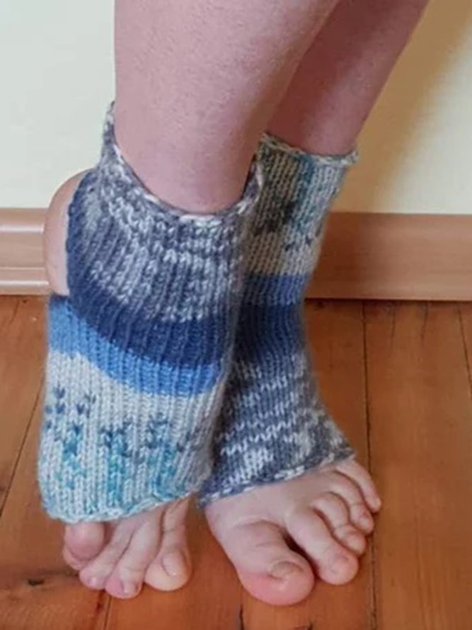 Women Ombre Casual Winter Breathable Daily Braided Vintage Style Floor Socks Regular Socks