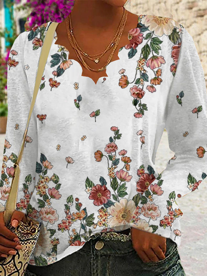 Jersey Floral Casual T-Shirt