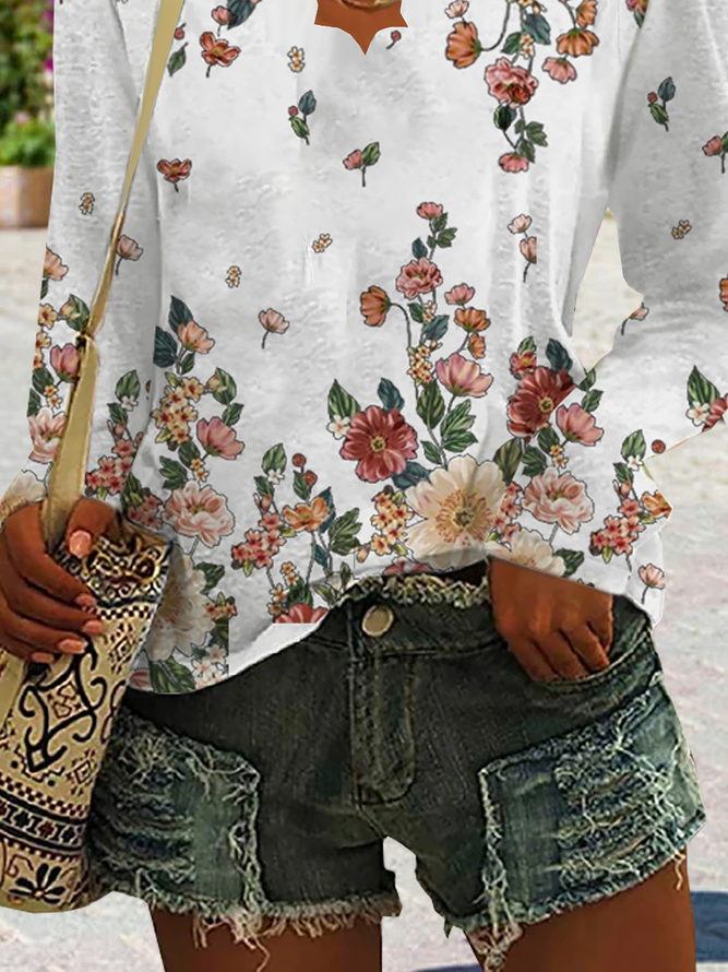 Jersey Floral Casual T-Shirt