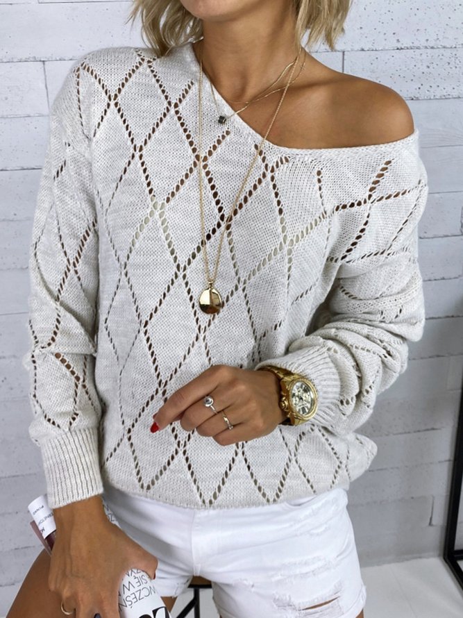 Regular Fit Casual V Neck Sweater
