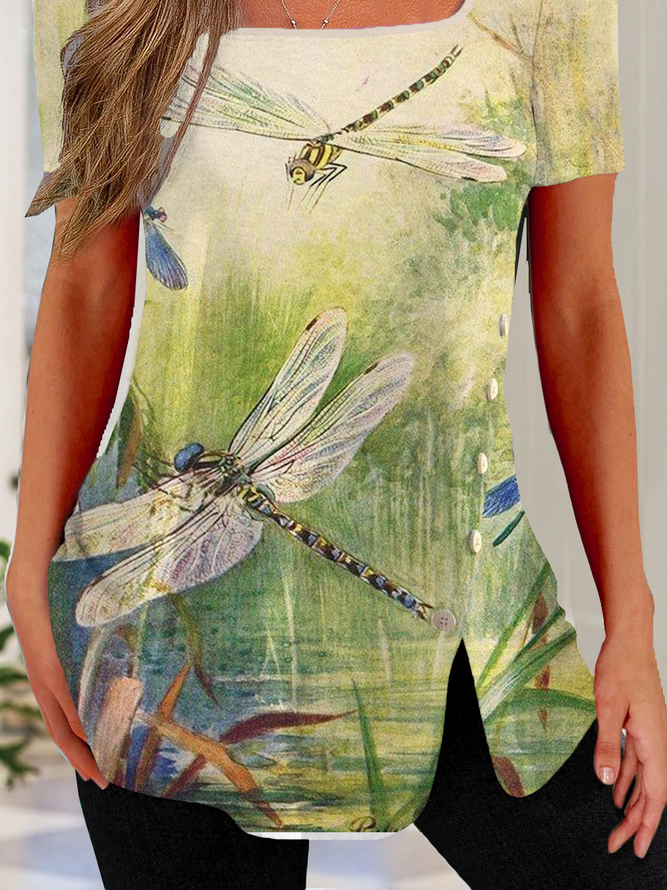 Square Neck Dragonfly T-Shirt