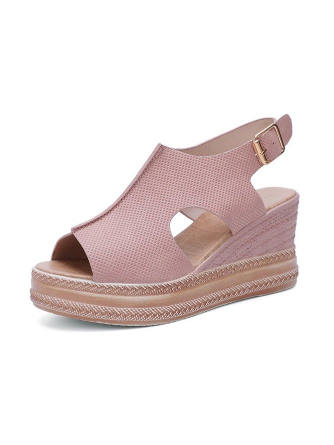 Vintage Wedge Platform Fish Mouth Sandals