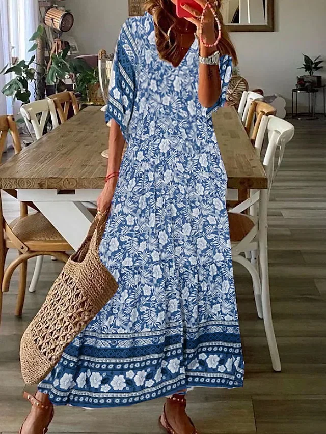 Vacation V Neck Dress