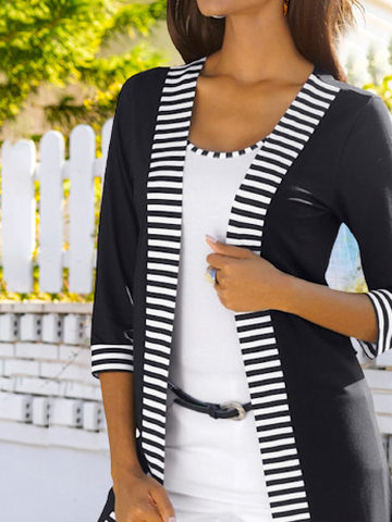 Casual Others Striped Other Coat