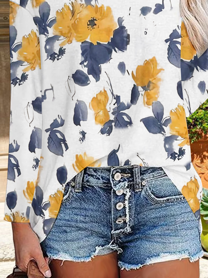 Loose Casual Floral T-Shirt