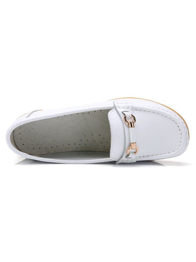 Metal Buckle Casual Simple Loafers