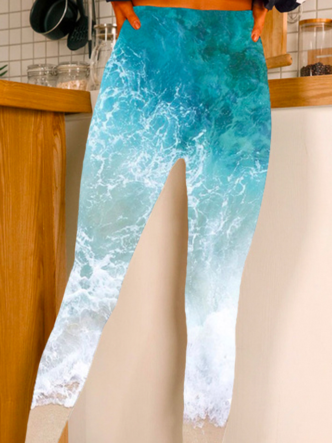 Sports Autumn Sea Polyester High Elasticity Wedding Tight Long Legging Leggings for Women