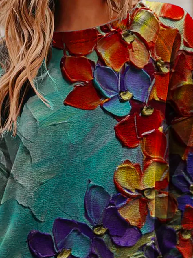 Printed Long Sleeve Sweatshirt