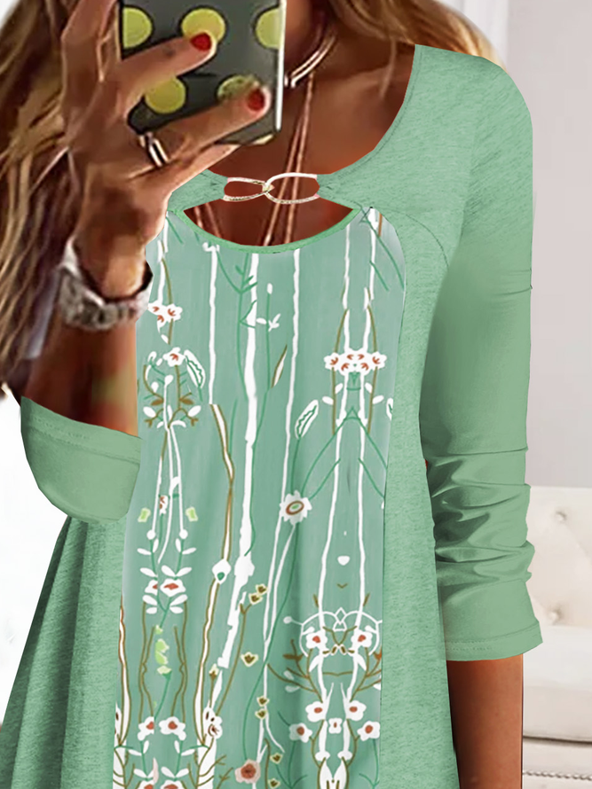 Floral Printed Crew Neck T-Shirt