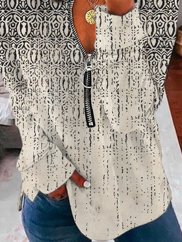 Women Casual Ethnic Autumn Polyester Micro-Elasticity Loose H-Line Regular Regular Size Sweatshirts