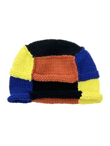 Casual Contrast Hand Knitted Beanie Loose Hat