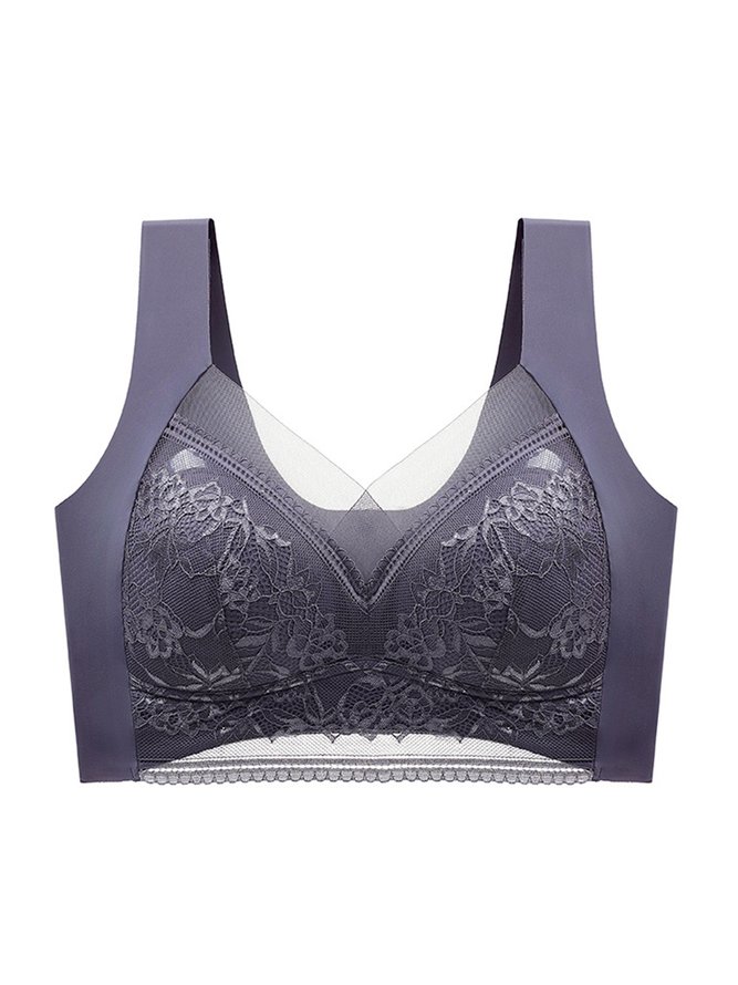 Sexy Plain All Season High Elasticity Mother's Day Full Cup Lightweight Non-adjusted Straps Sleeveless Wirefree Bra for Women