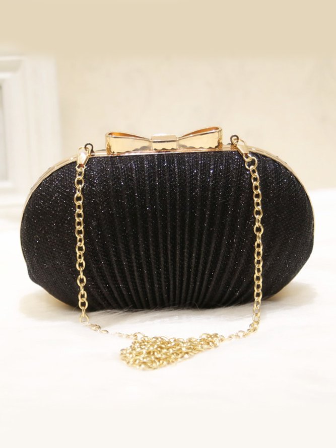 Pleated Butterfly Goose Egg Dinner Bag Oval Clutch Party Party Dress Chain Bag