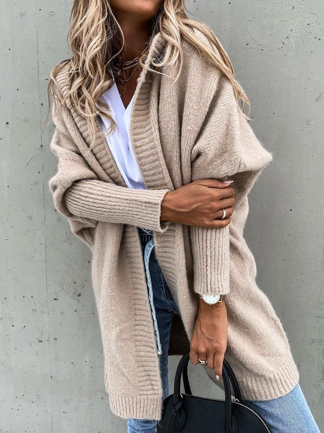 Knitted Casual Hooded Sweater Coat