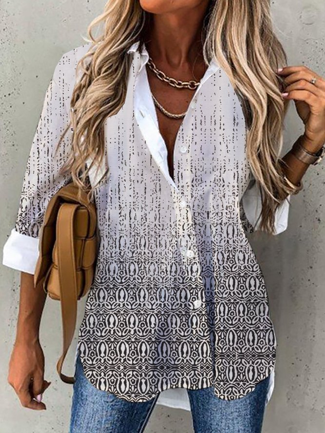 Shirt Collar Loose Blouse