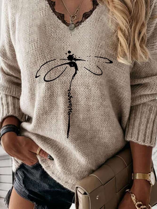 Jersey Loose Dragonfly Sweater
