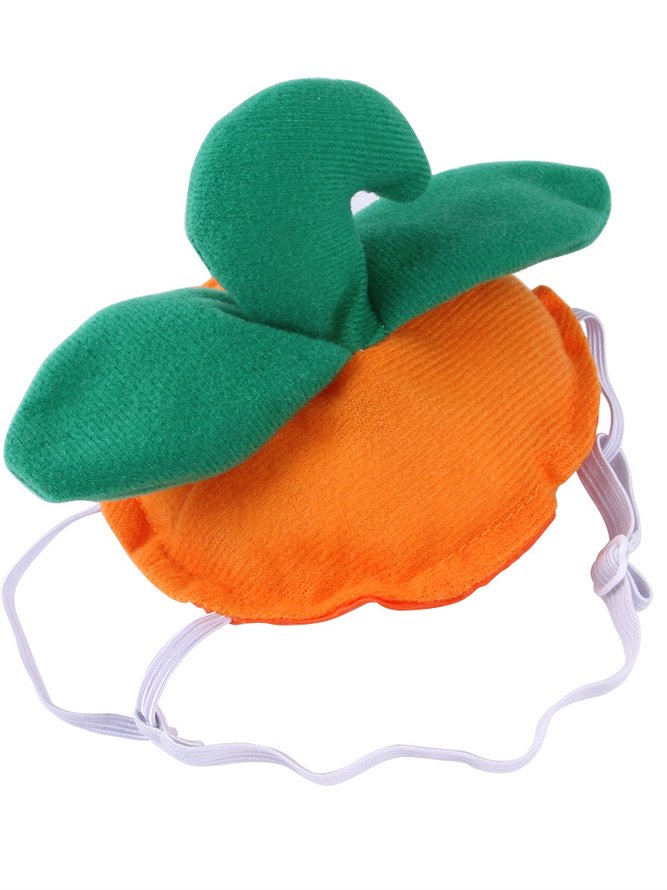 Funny Pet Headwear Dog Cat Halloween Hat Green Leaf Pumpkin Headgear