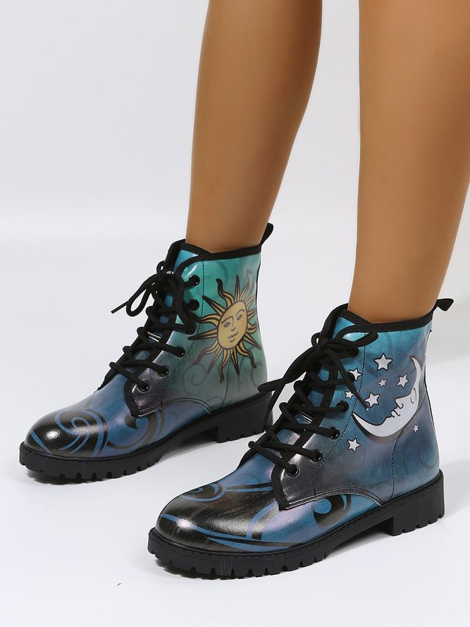 Sun and Luna Abstract Graphic Booties