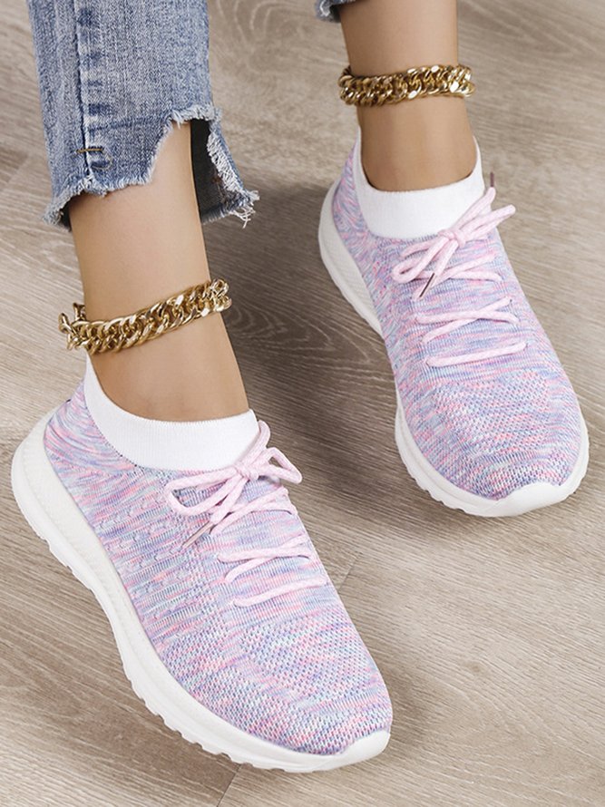 Flyknit Lightweight Soft Sole Lace-Up Sneakers