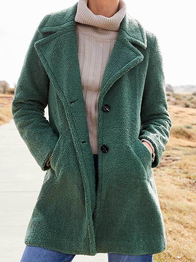 Fluff/Granular Fleece Fabric Casual Teddy Jacket zolucky