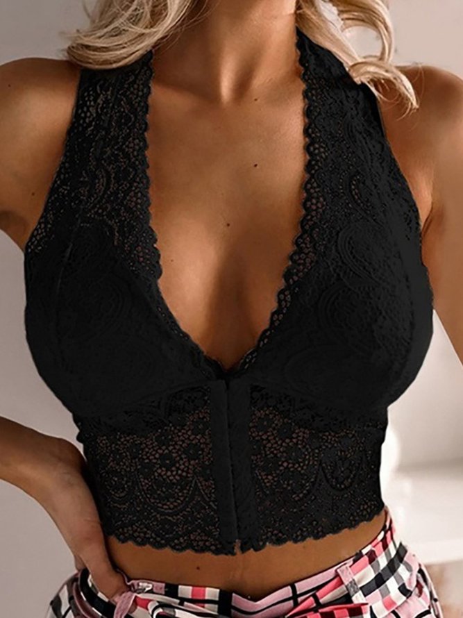 Sexy Beautiful Back Lace Push Up Front Buckle Bra