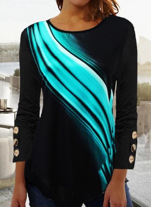 Abstract Jersey Casual Tunic T-Shirt