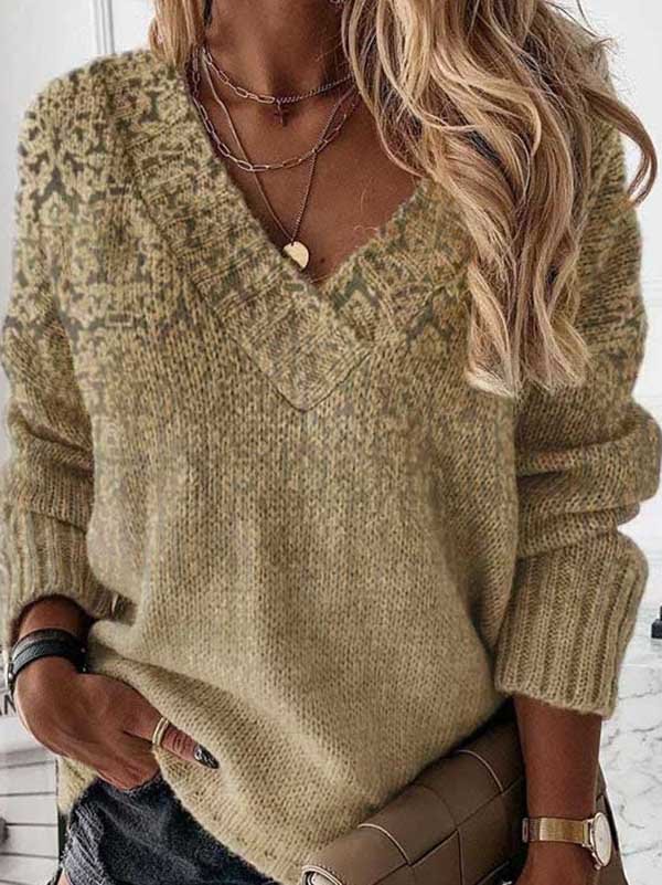 Printed Casual Sweater