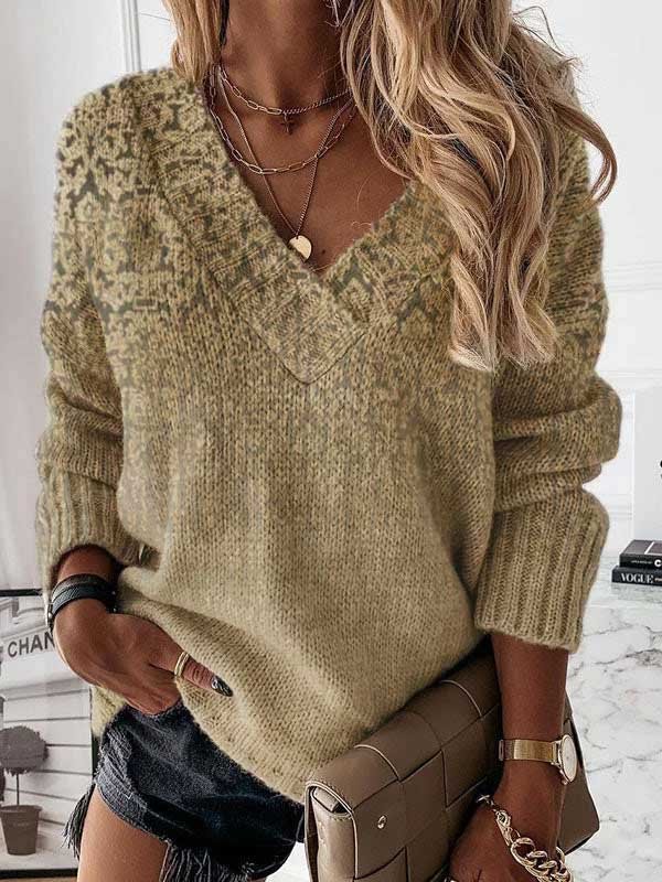 Printed Casual Sweater