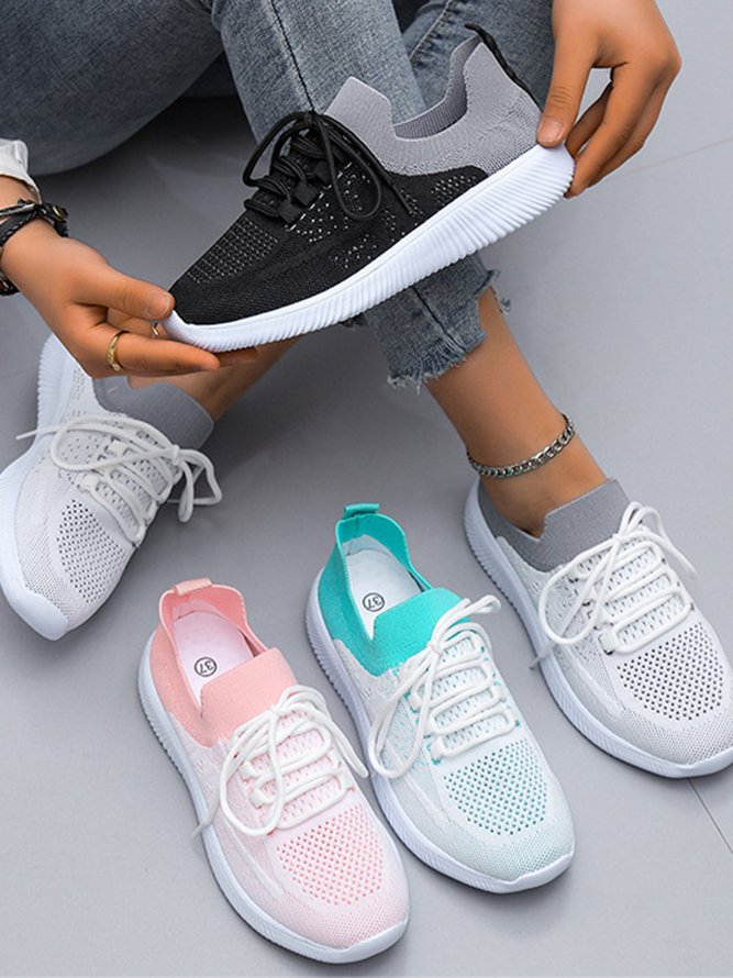 Flyknit Colorblock Mesh Lightweight Breathable Sneakers