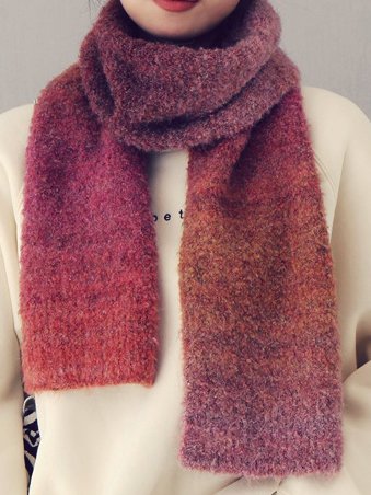 Retro Style Casual Gradient Woolen Scarf Autumn Winter Warm Sweater Matching