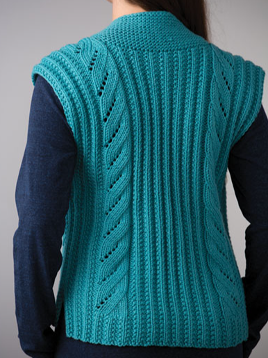 Lake-Blue Knitting Pattern Casual Sweater Vest