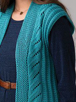Lake-Blue Knitting Pattern Casual Sweater Vest