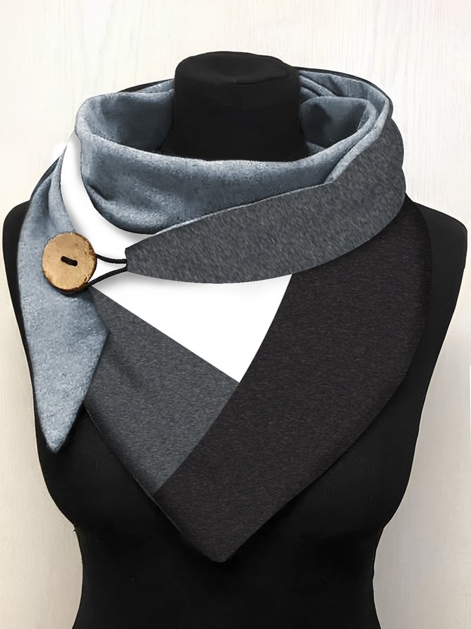 Women's Contrast Line Triangle Scarf Casual Mature