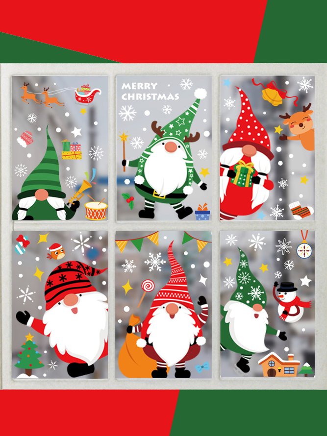 Christmas Window Sticker Decoration Santa Reindeer Snowflake Decal Window Decoration Xmas Decoration