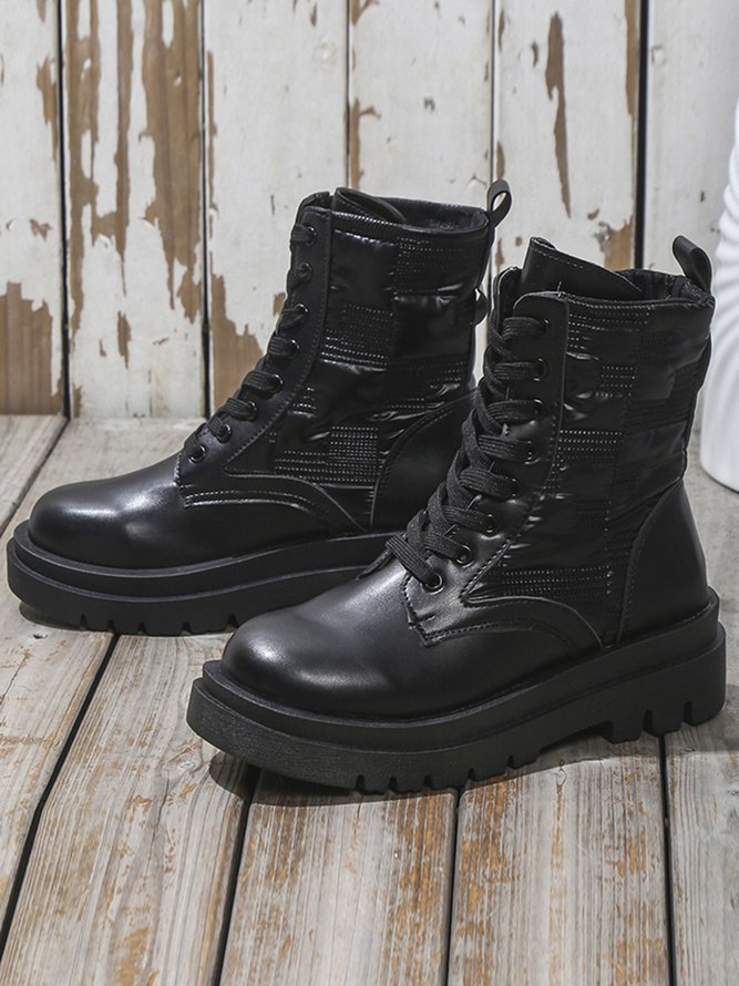 Down Panel Thermal Biker Boots
