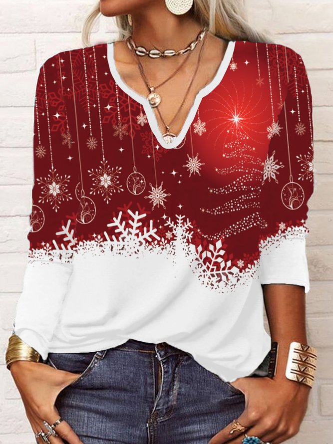Christmas Casual Long Sleeve T-Shirt Xmas T-shirt