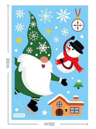 Christmas Window Sticker Decoration Santa Reindeer Snowflake Decal Window Decoration Xmas Decoration
