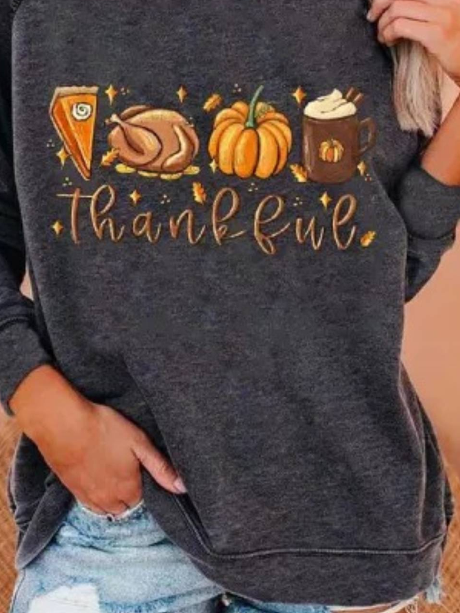 Halloween Casual Crew Neck Loose Long sleeve Sweatshirt