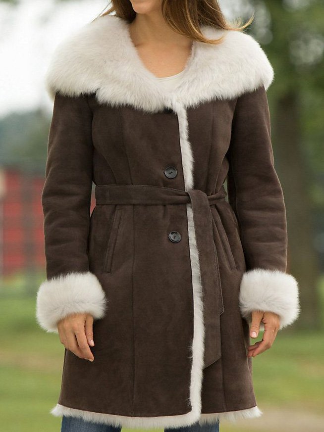Women Casual Teddy Jacket Coat With Faux Fur