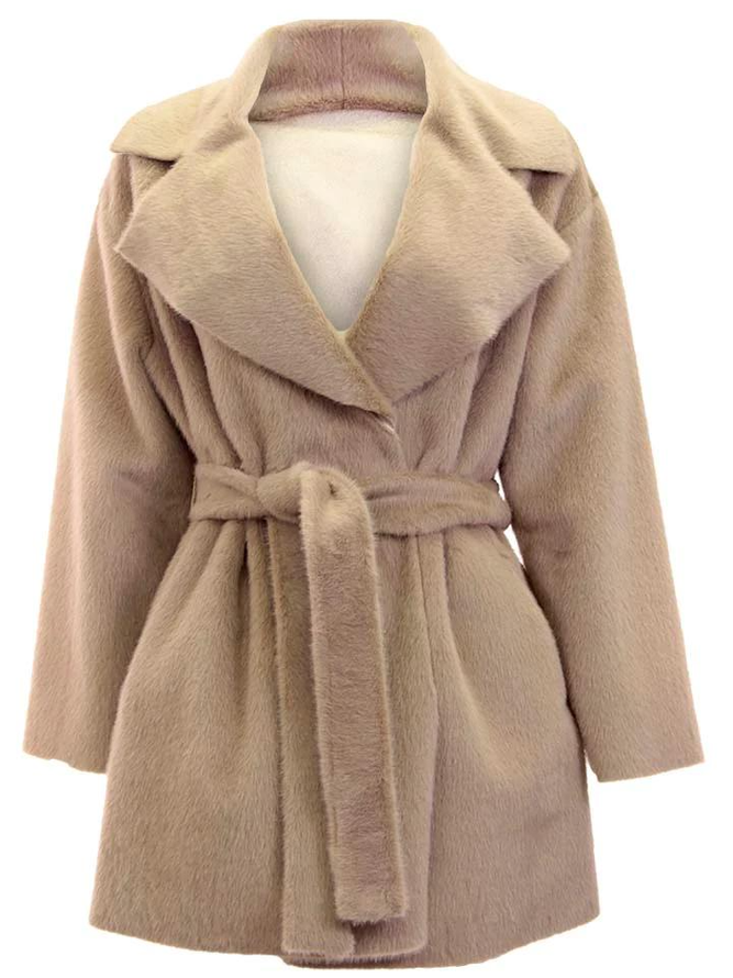 Women Casual Faux Fur Wrap Jacket Coat