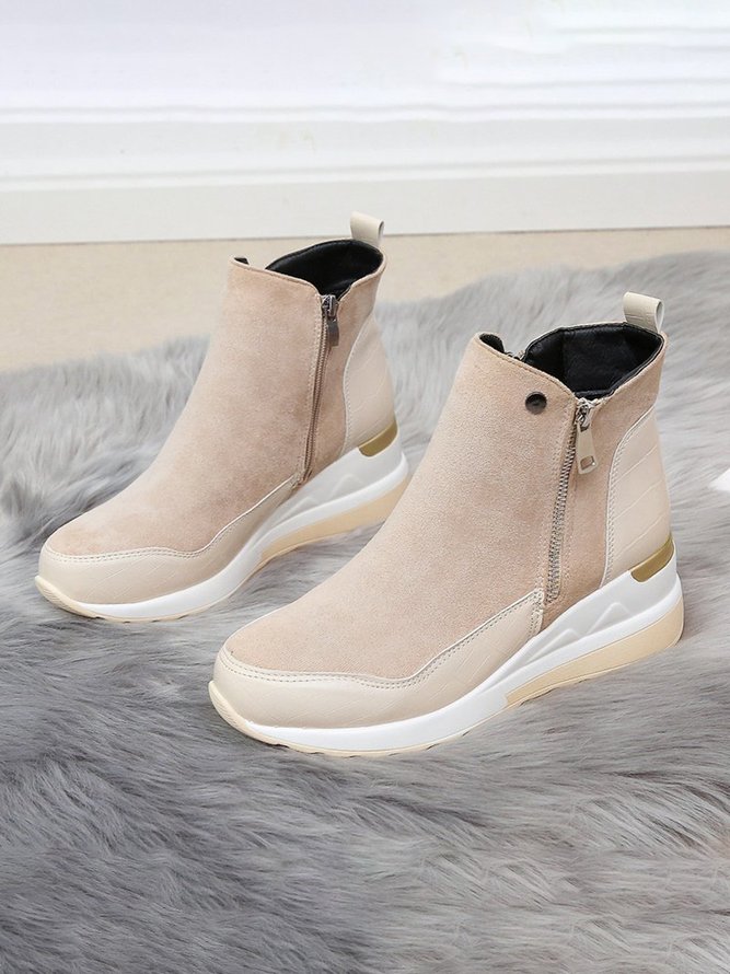 Faux Suede Panel Sports Booties