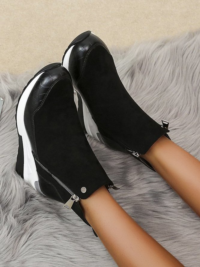 Faux Suede Panel Sports Booties