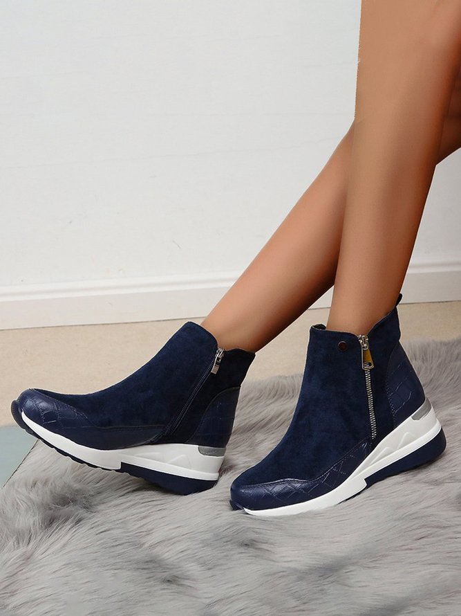 Faux Suede Panel Sports Booties