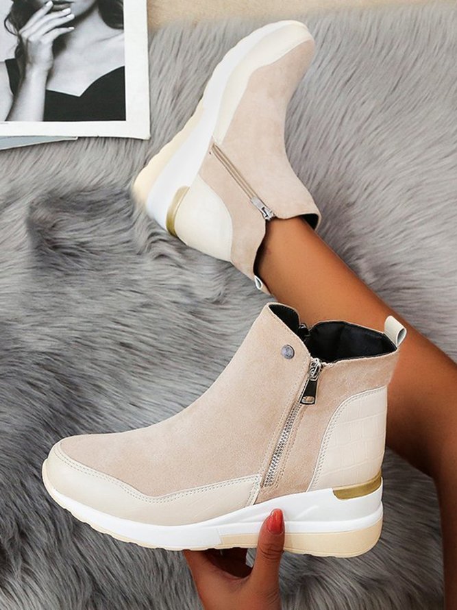Faux Suede Panel Sports Booties