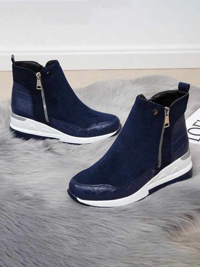 Faux Suede Panel Sports Booties