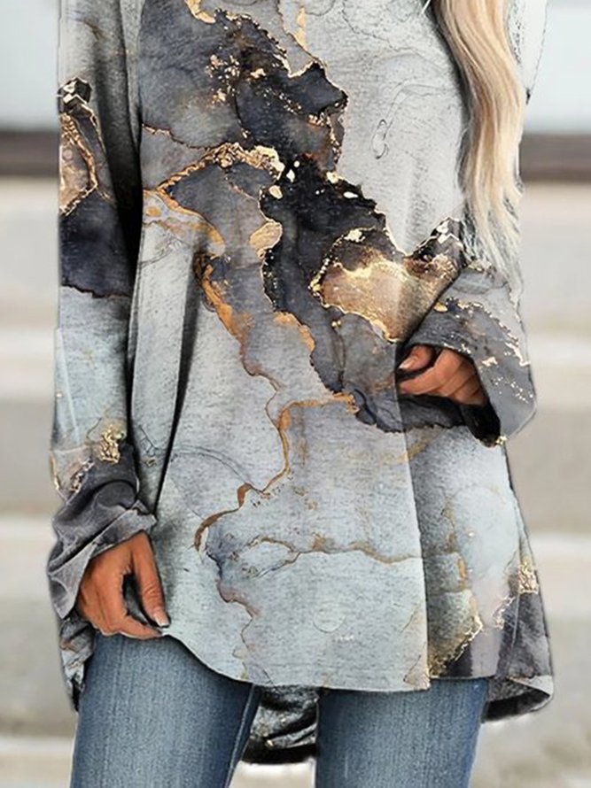 Abstract Casual Tunic Loose T-Shirt