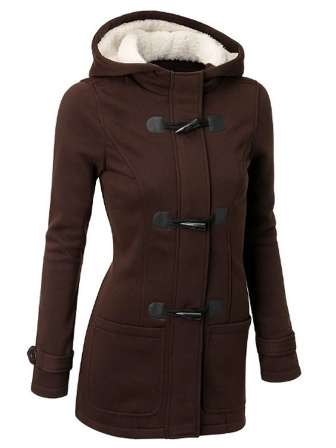 Parka Jacket Green Women Winter Coat Hooded Fleece Coat