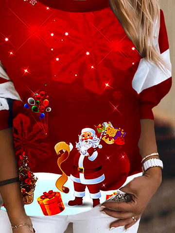 Christmas Crew Neck Loose Sweatshirt Xmas Hoodies